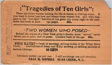Adja H. Womble White Slavery Mail Order Advertising Circular Mailing List 1920s