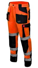 Herren Hose Arbeitshose Sicherheitshose FLASH ORANGE Schutzhose Warnschutzhose