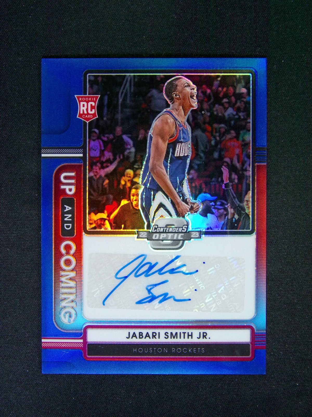 2022-23 Panini Contenders Optic Jabari Smith Jr. RC Up And Coming Auto Blue /75