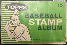 1961 Topps Baseball Stamps Album Mickey Mantle, Hank Aaron Vintage.