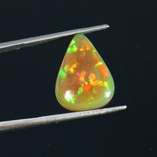 AAA Natural Black Opal 4 Ct Ethiopia Welo Multi Fire Pear Cabochon Nc441