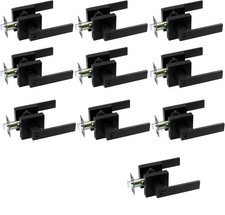 Matte Black Square Door Lever Handle Privacy Passage Interior Lock