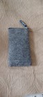 Jet Blue unisex Felted Grey Gray Zip Cr. Card Coin purse small Bag 6 x3 x 1/4” — photo 3