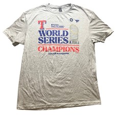 Texas Rangers World Series Shirt Mens Large 2023 Champions Baseball Spell Out