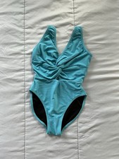 Oh La La DW Girls Blue DanceGymnastics Leotard  CM SeeThrough And Half Open Back