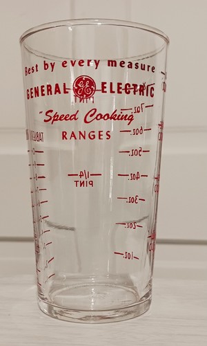 Vintage Federal Glass Co Measure  Advertising GE  Speed Cooking Ranges Oven