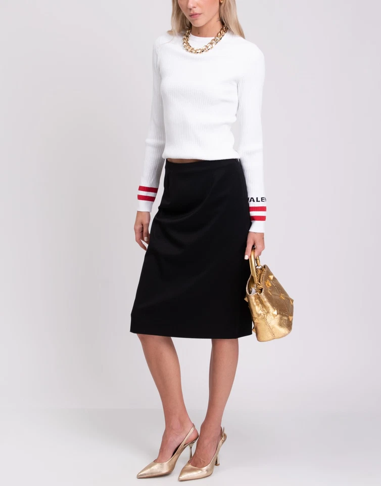 RRP €1315 VALENTINO Straight Skirt IT 40 / S Wool Blend Silk Lined Made in Italy - Image 2 of 4