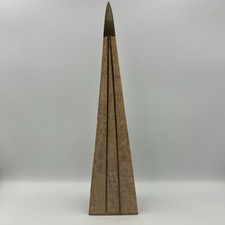 Vintage Mid-Century Modern Rare Robert Marcius Stone Brass Obelisk 16” Additus
