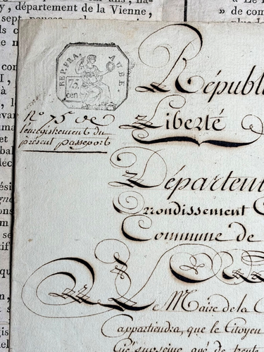 1802 Lot 3 Documents Passeport Déserteur Amnistie Naissance Gyé-sur-Seine Aube - Afbeelding 3 van 18