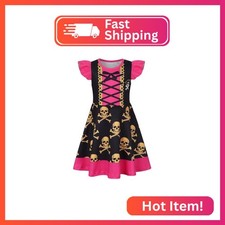 Sukyfecde Girls Pirate Costume Kids Halloween Costumes Outfits 4-5t Rose