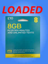 EE Sim card 2G 4G & 5G  LOADED With 8GB - 500 MINS Data Standard Micro Nano Trio