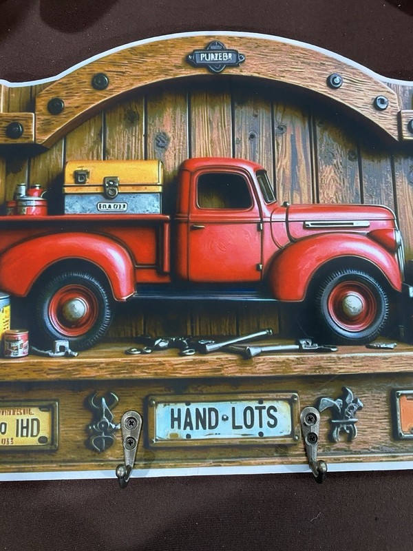 Old Red Truck Wooden Key Holder for Wall Farmhouse Key Holder for Home Decor
