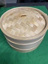 8” Bamboo Two Tier Steamer Basket