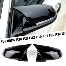 2x Schwarz Glänzend Spiegelkappen Außenspiegel für BMW F20 F21 F30 F32 E84 F36