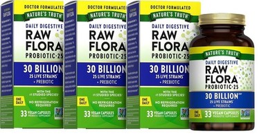 3 BOXES Nature s Truth Raw Flora Women s Probiotic 50 Billion CFU 99 Caps. 02/27