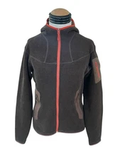 ARCTERYX Womens Polartec Covert Hooded Fleece Cardigan sz Medium Brown Jacket