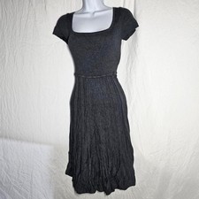vintage y2k 2000s grey knit babydoll scoop neck dress