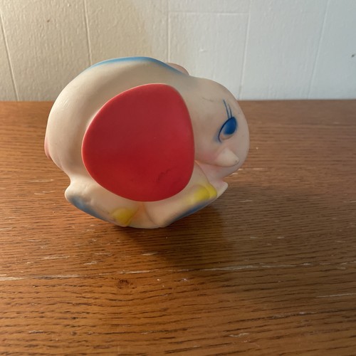Sanitoy Squeaky Elephant Toy Vintage Multicolor Taiwan - Imagen 4 de 9