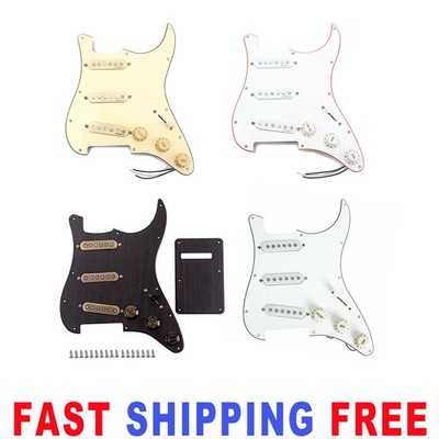 3Ply Prewired Loaded SSS Guitar Pickguard Alnico V Pickups for ST Strat Style