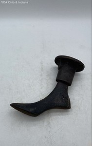 Antique Cast Iron Shoe Last Mold Cobbler Tool Industrial Decorative 19th Century