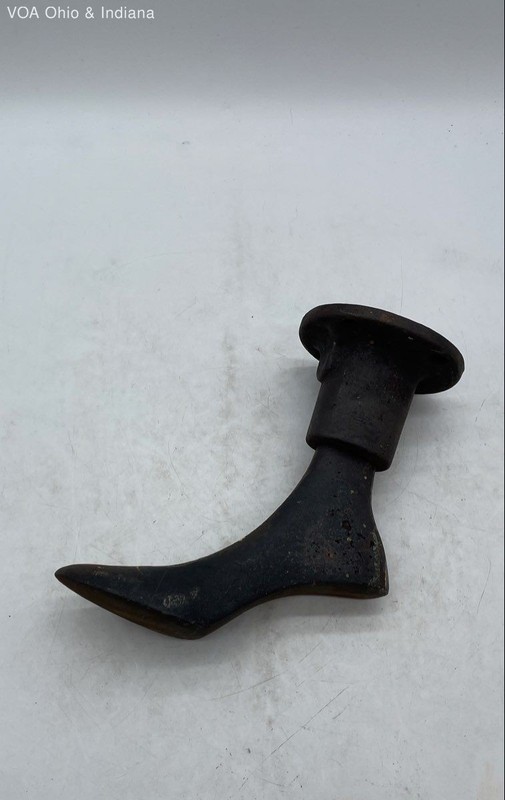 Antique Cast Iron Shoe Last Mold Cobbler Tool Industrial Decorative 19th Century