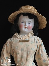 Antique German 21  Biedermeier Bald China Shoulder Head Doll