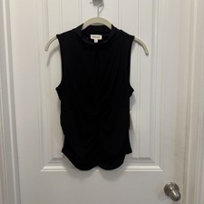 NWT Meraki Women Black Sleeveless Top Mock Ne...
