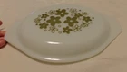 Vintage Pyrex Spring Blossom Green Crazy Daisy Oval Glass Lid ONLY 943-C 7 EUC!