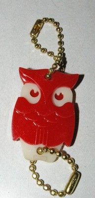 NOS Vintage Pull Apart OWL Plastic Keychain Saticoy Garage Van Nuys California