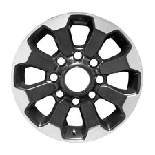 17x8 8 Spoke Refurbished Aluminum Wheel Polished Flange And Painted Black 02599 17x8 8 Spoke Refurbished Aluminum Wheel Polished Flange And Painted Black 02599