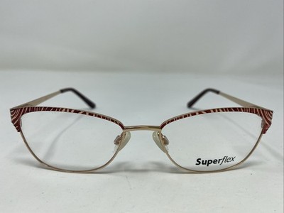 SUPERFLEX SF-448 C.2 52-17-135 Gold/Burgundy Full Rim Eyeglasses Frame VR22