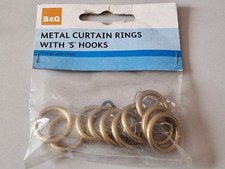 20x Packs of 10 B&Q Burnished Brass Effect Curtain Rings 11mm Diameter Pole NEW