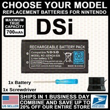 Replacement Rechargeable Battery for Nintendo DSi NDSi 700 mAh 3.7v Li-Ion