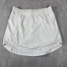 Lululemon Hotty Hot High-Rise Skirt White Gray Size 12 Tennis Running Skort