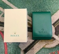 ROLEX Green Leather Watch Case Travel Pouch Service Center Premium - Full Box