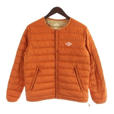 DANTON Down Jacket Orange No Collar Women's 36 Lightweight Long Sleeve Age 14+