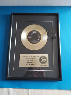Michael Jackson BEAT IT Billie Jean 45 Single GOLD RECORD Limited