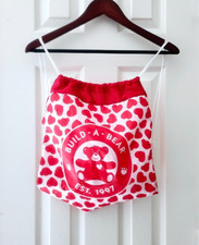 Build a bear workshop red white hearts drawstring cinch bag