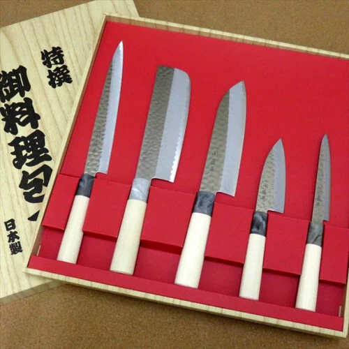 Seki Cutlery 5-piece Knife Set: Sashimi Knife, Nakiri Knife, limited From JAPAN
Opens in a new windo