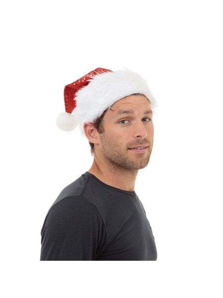 Santa-Hut Pailletten Erwachsene Weihnachtsmann Xmas KostüM Roter Hut-image