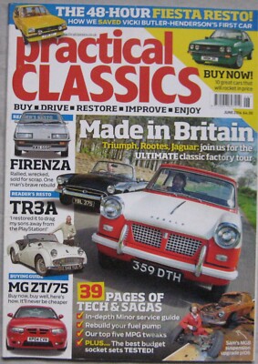 Practical Classics magazine June 2014 featuring Vauxhall, Triumph, Rover, MG