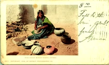 Moki Indian Woman Making Pottery Co 1899 Detroit Photographic Postcard