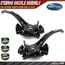 Front Steering Knuckle & Wheel Hub Bearing Assy for Hyundai Sonata 06-10 L4 2.4L