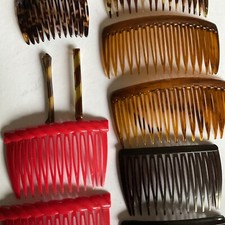 Vintage Hair Accessories Lot Of 12 Red Brown And Black Colors