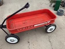 Vintage AMF Junior 10 X Metal Pull Childs Wagon 1960s Metal Hub Caps