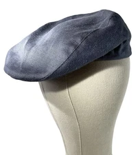 Capas Headwear NY Mens Flat Cap Grey Linen Snap Front Lined Small Newsboy Golf