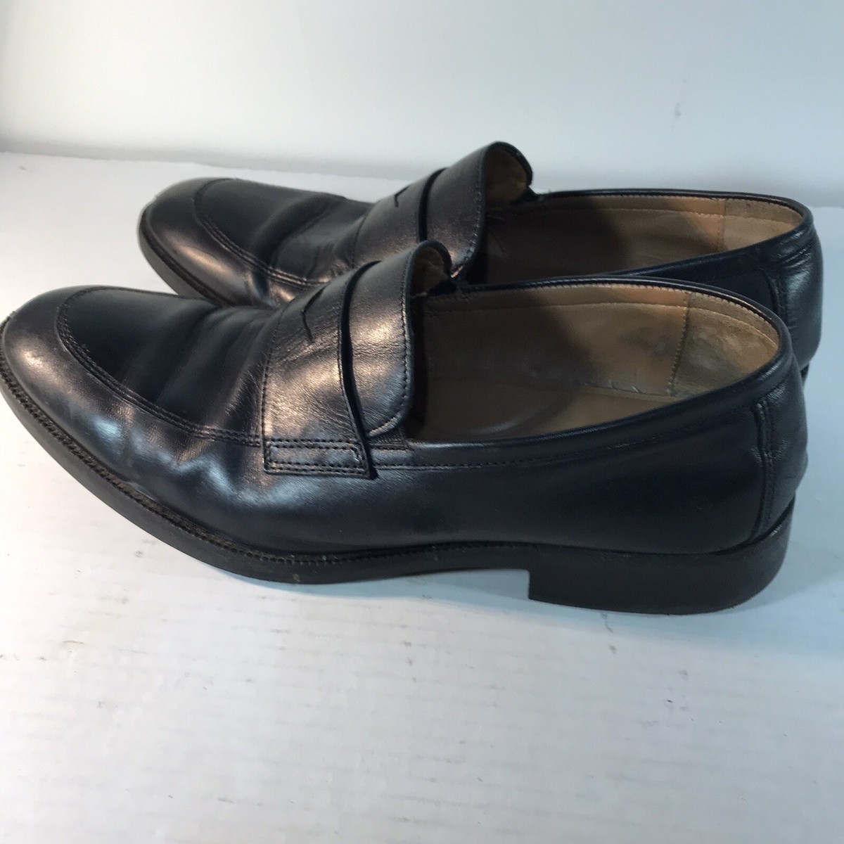 Johnston & Murphy Men\'s Size 9M Leather Penny Loafers Black Slip On Shoes Johnston Murphy Black Leather Penny Loafers Mens Size 9M  main image 3