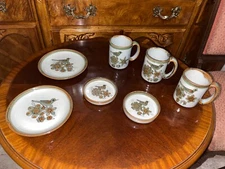 1970's Ken Edwards Tonala Pottery El Palomar Green - Coasters Mugs Plates Mexico