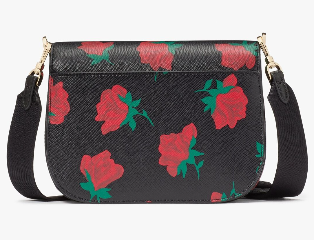国内即送 kate spade ローズ柄 マディソン サドルバッグ KE533 Kate Spade Madison Saddle Bag Black Saffiano Purse KE533 Red