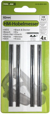 4x Hartmetall Hobelmesser Wendemesser Einhell Hobel TE-PL 850 / RT-PL 82 